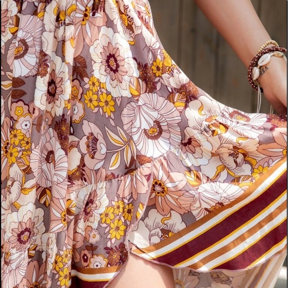 Boho floral print smocked tube dress - Picture 7 of 8